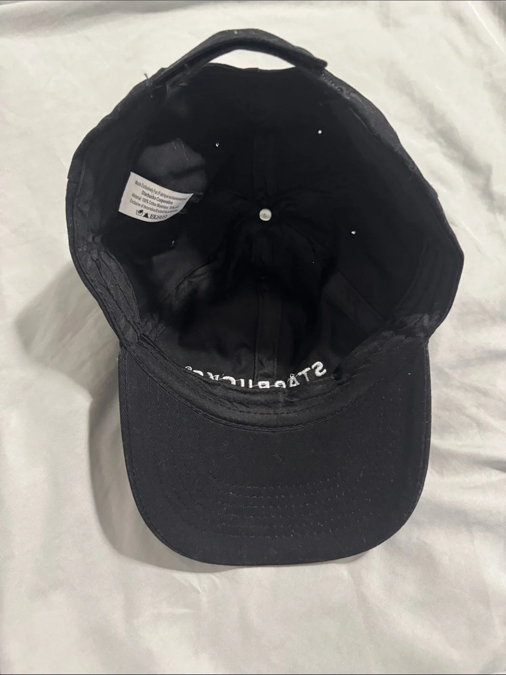 Starbucks Black Baseball Cap with White Logo Embroidery